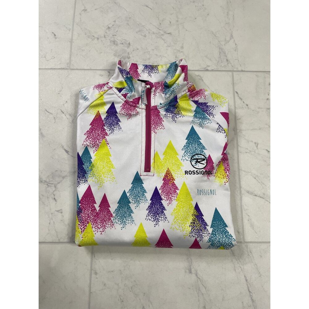 Rossignol Womens White Multicolor White Pine Tree Base Layer Size 14 EUC